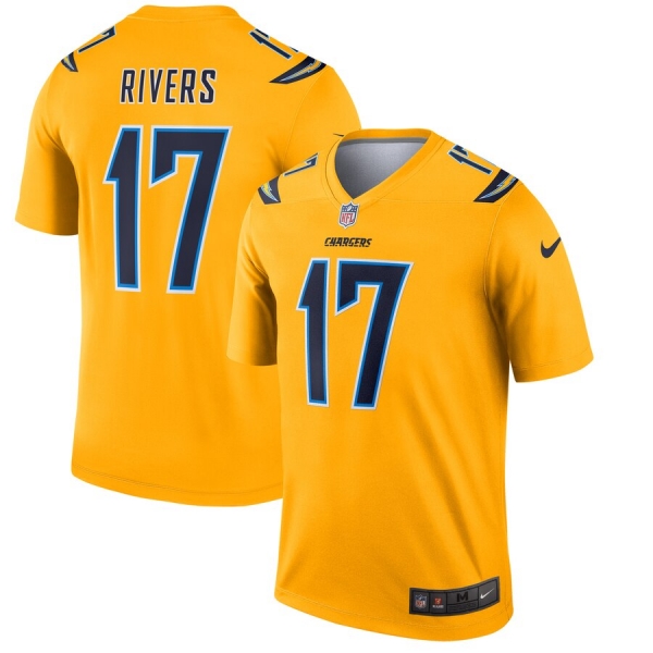 Nike Chargers 17 Philip Rivers Gold Inverted Legend Jersey