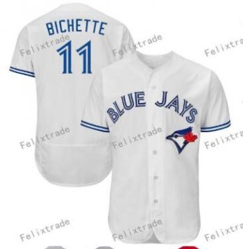 Men's Bo Bichette Toronto Blue Jays Authentic White Flex Base Home Collection Jersey by Majestic