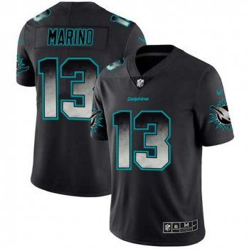 Men Miami Dolphins 13 Marino Nike Teams Black Smoke Fashion Limited NFL Jerseys