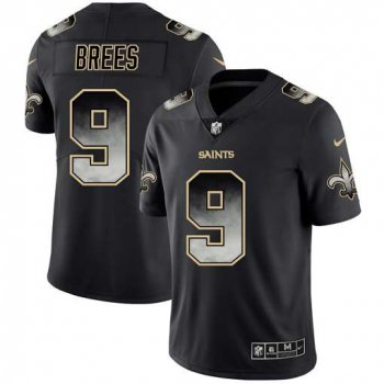 Men New Orleans Saints 9 Brees Nike Teams Black Smoke Fashion Limited NFL Jerseys