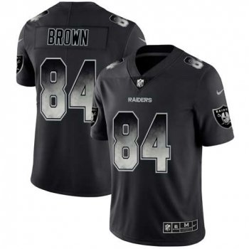 Men Oakland Raiders 84 Brown Nike Teams Black Smoke Fashion Limited NFL Jerseys