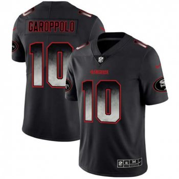 Men San Francisco 49ers 10 Garoppolo Nike Teams Black Smoke Fashion Limited NFL Jerseys