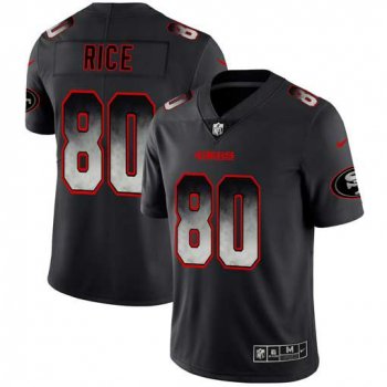 Men San Francisco 49ers 80 Rice Nike Teams Black Smoke Fashion Limited NFL Jerseys