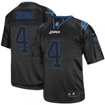 Men's Nike Jason Hanson Detroit Lions Elite Jersey - Lights Out Black