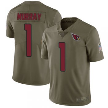 Men's #1 Limited Kyler Murray Olive Football Jersey: Arizona Cardinals 2017 Salute to Service