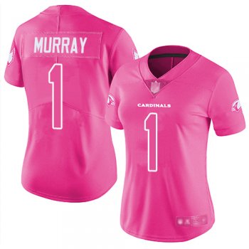 Women's #1 Limited Kyler Murray Pink Football Jersey: Arizona Cardinals Rush Fashion