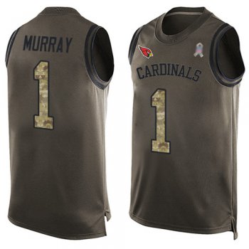 Men's #1 Limited Kyler Murray Green Football Jersey: Arizona Cardinals Salute to Service Tank Top