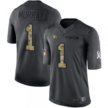 Men's #1 Limited Kyler Murray Black Football Jersey: Arizona Cardinals 2016 Salute to Service