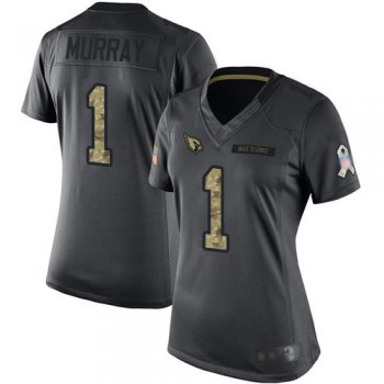 Women's #1 Limited Kyler Murray Black Football Jersey: Arizona Cardinals 2016 Salute to Service