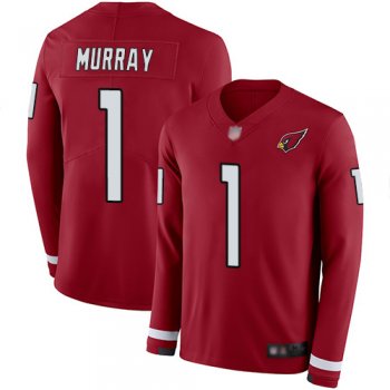 Men's #1 Limited Kyler Murray Red Football Jersey: Arizona Cardinals Therma Long Sleeve