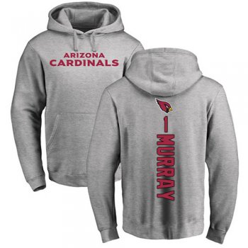 Men's #1 Kyler Murray Ash Football Backer : Arizona Cardinals Pullover Hoodie