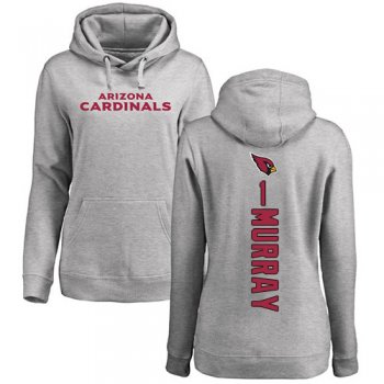 Women's #1 Kyler Murray Ash Football Backer : Arizona Cardinals Pullover Hoodie