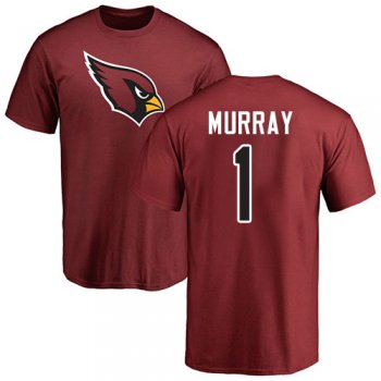 Men's #1 Kyler Murray Maroon Football Name & Number Logo : Arizona Cardinals T-Shirt