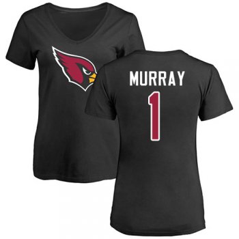 Women's #1 Kyler Murray Black Football Name & Number Logo : Arizona Cardinals T-Shirt