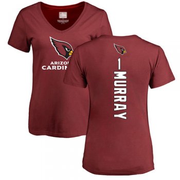 Women's #1 Kyler Murray Maroon Football Backer : Arizona Cardinals T-Shirt