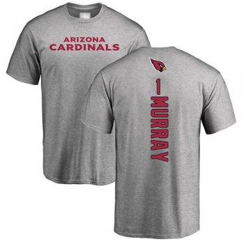 Men's #1 Kyler Murray Ash Football Backer : Arizona Cardinals T-Shirt