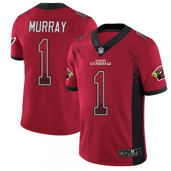 Men's #1 Limited Kyler Murray Red Football Jersey: Arizona Cardinals Rush Drift Fashion