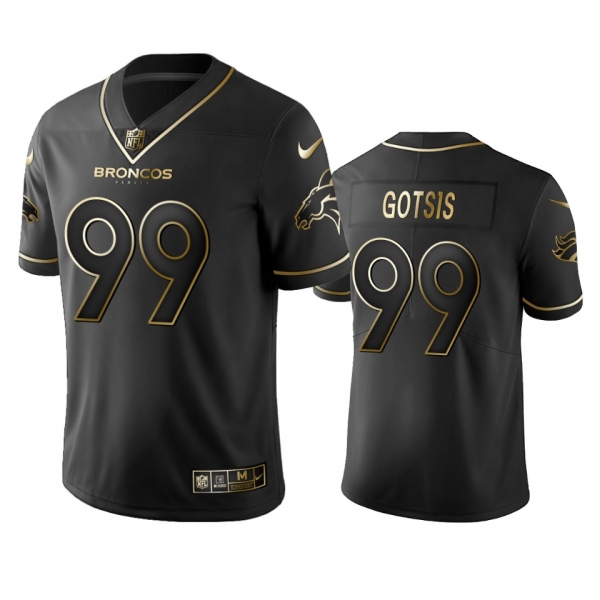 Men's Denver Broncos Adam Gotsis Black Golden Edition 2019 Vapor Untouchable Limited Jersey