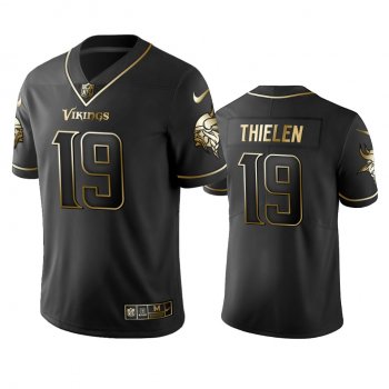 Men's NFL 100 Adam Thielen Minnesota Vikings Black Golden Edition Vapor Untouchable Limited Jersey