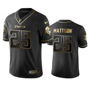 Men's Minnesota Vikings Alexander Mattison Black 2019 Vapor Limited Golden Edition Jersey