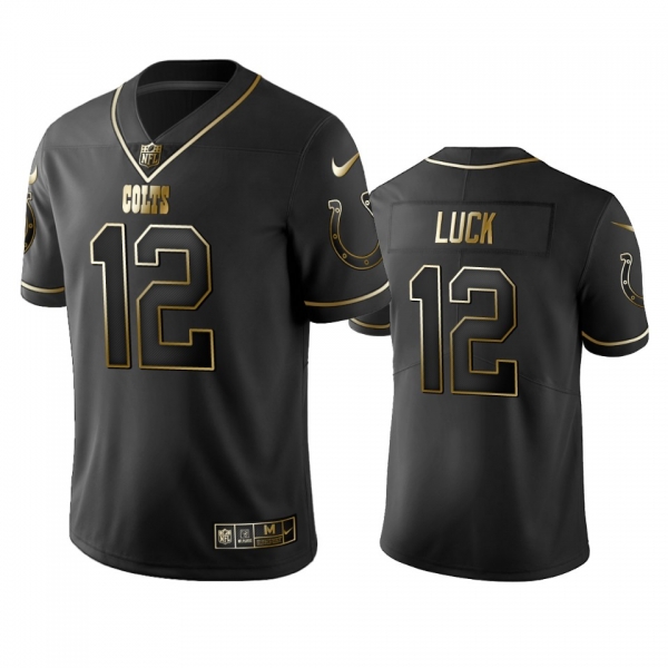 Men's Indianapolis Colts Andrew Luck Black Golden Edition 2019 Vapor Untouchable Limited Jersey