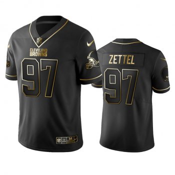 Men's Browns Anthony Zettel Black Golden Edition Jersey