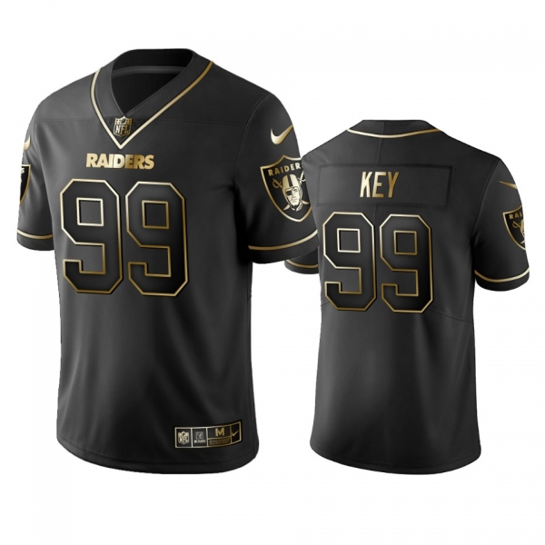 Men's NFL 100 Commercial Arden Key Oakland Raiders Black Golden Edition Vapor Untouchable Limited Jersey