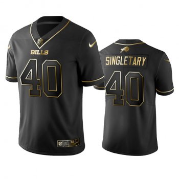 Men's Devin Singletary Bills Black Golden Edition Vapor Limited Jersey