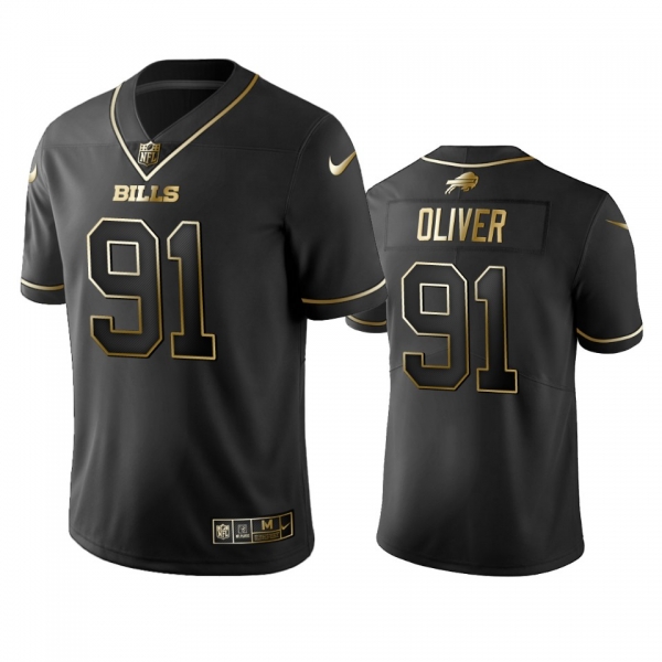 Men's Ed Oliver Bills Black Golden Edition Vapor Limited Jersey