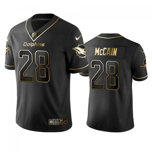 Men's NFL 100 Bobby McCain Miami Dolphins Black Golden Edition Vapor Untouchable Limited Jersey