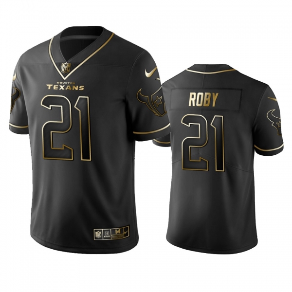 Men's NFL 100 Bradley Roby Texans Black Golden Edition Jersey