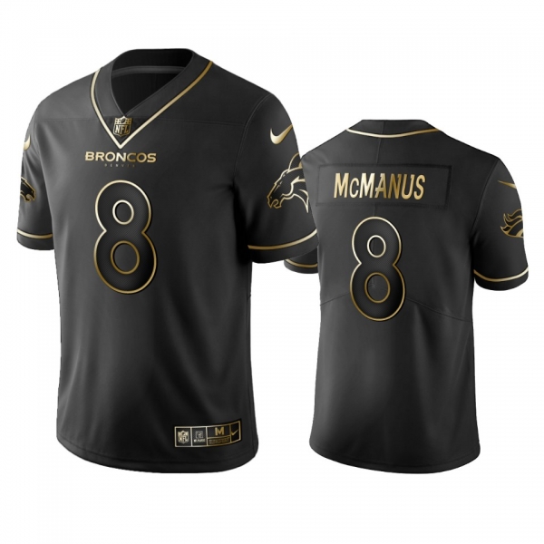 Men's NFL 100 Commercial Brandon McManus Denver Broncos Black Golden Edition Vapor Untouchable Limited Jersey