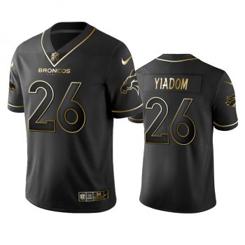 Men's Isaac Yiadom Broncos Black Golden Edition Vapor Limited Jersey