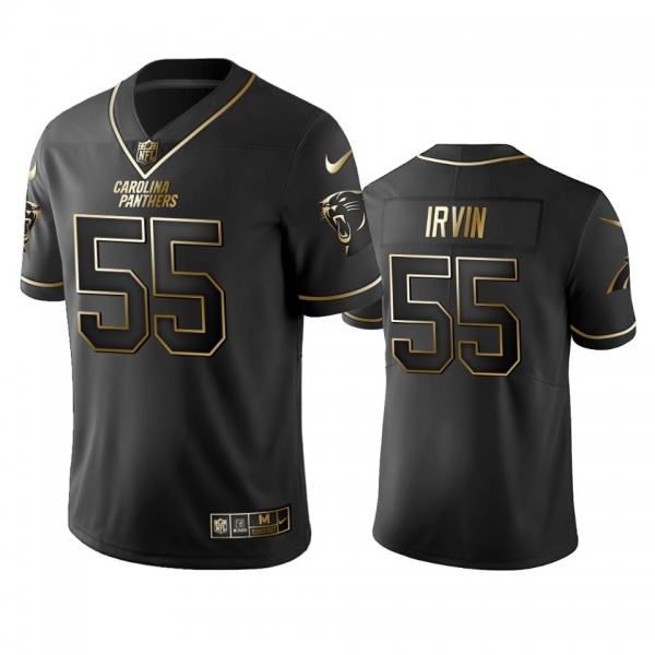 Men's Carolina Panthers Bruce Irvin Black 2019 Vapor Limited Golden Edition Jersey