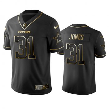 Men's NFL 100 Byron Jones Dallas Cowboys Black Golden Edition Vapor Untouchable Limited Jersey