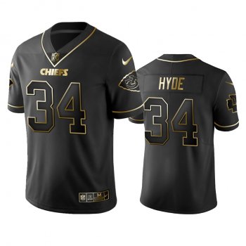 Men's Kansas City Chiefs Carlos Hyde Black 2019 Vapor Limited Golden Edition Jersey