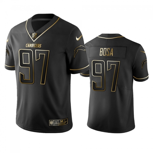 Men's Joey Bosa Chargers Black Golden Edition Vapor Limited Jersey