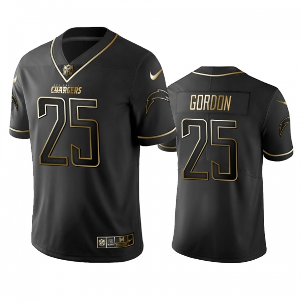 Men's Melvin Gordon Chargers Black Golden Edition Vapor Limited Jersey