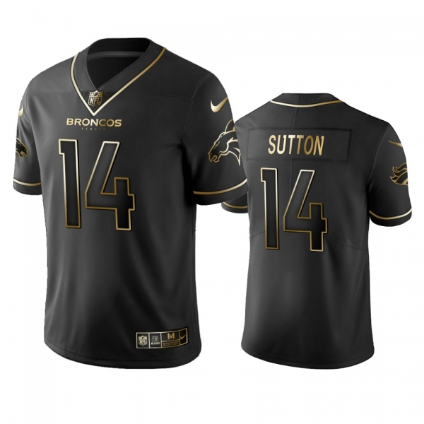 Men's NFL 100 Courtland Sutton Denver Broncos Black Golden Edition Vapor Untouchable Limited Jersey