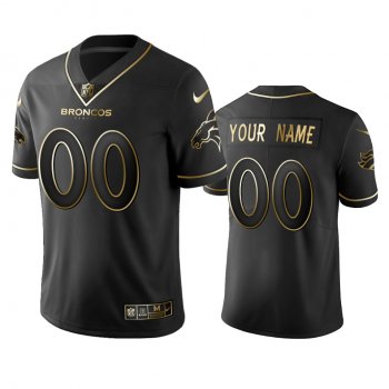 Men's 2019 Denver Broncos Custom Black Golden Edition Vapor Untouchable Limited Jersey