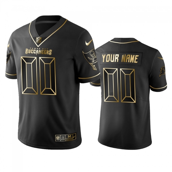 Men's 2019 Tampa Bay Buccaneers Custom Black Golden Edition Vapor Untouchable Limited Jersey