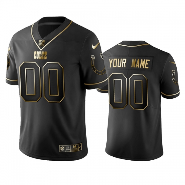 Men's 2019 Indianapolis Colts Custom Black Golden Edition Vapor Untouchable Limited Jersey