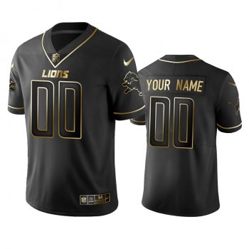 Men's 2019 Detroit Lions Custom Black Golden Edition Vapor Untouchable Limited Jersey