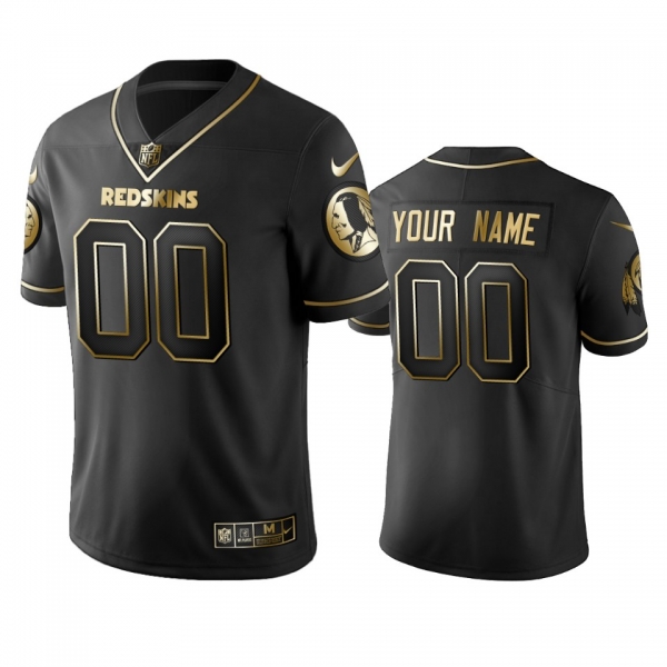 Men's 2019 Washington Redskins Custom Black Golden Edition Vapor Untouchable Limited Jersey