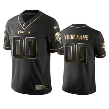 Men's 2019 Minnesota Vikings Custom Black Golden Edition Vapor Untouchable Limited Jersey