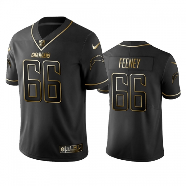 Men's NFL 100 Commercial Dan Feeney Los Angeles Chargers Black Golden Edition Vapor Untouchable Limited Jersey