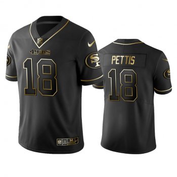 Men's NFL 100 Dante Pettis San Francisco 49ers Black Golden Edition Vapor Untouchable Limited Jersey