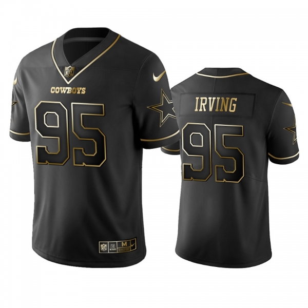 Men's NFL 100 David Irving Dallas Cowboys Black Golden Edition Vapor Untouchable Limited Jersey