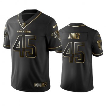 Men's NFL 100 Deion Jones Atlanta Falcons Black Golden Edition Vapor Untouchable Limited Jersey