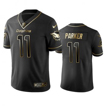 Men's NFL 100 DeVante Parker Miami Dolphins Black Golden Edition Vapor Untouchable Limited Jersey